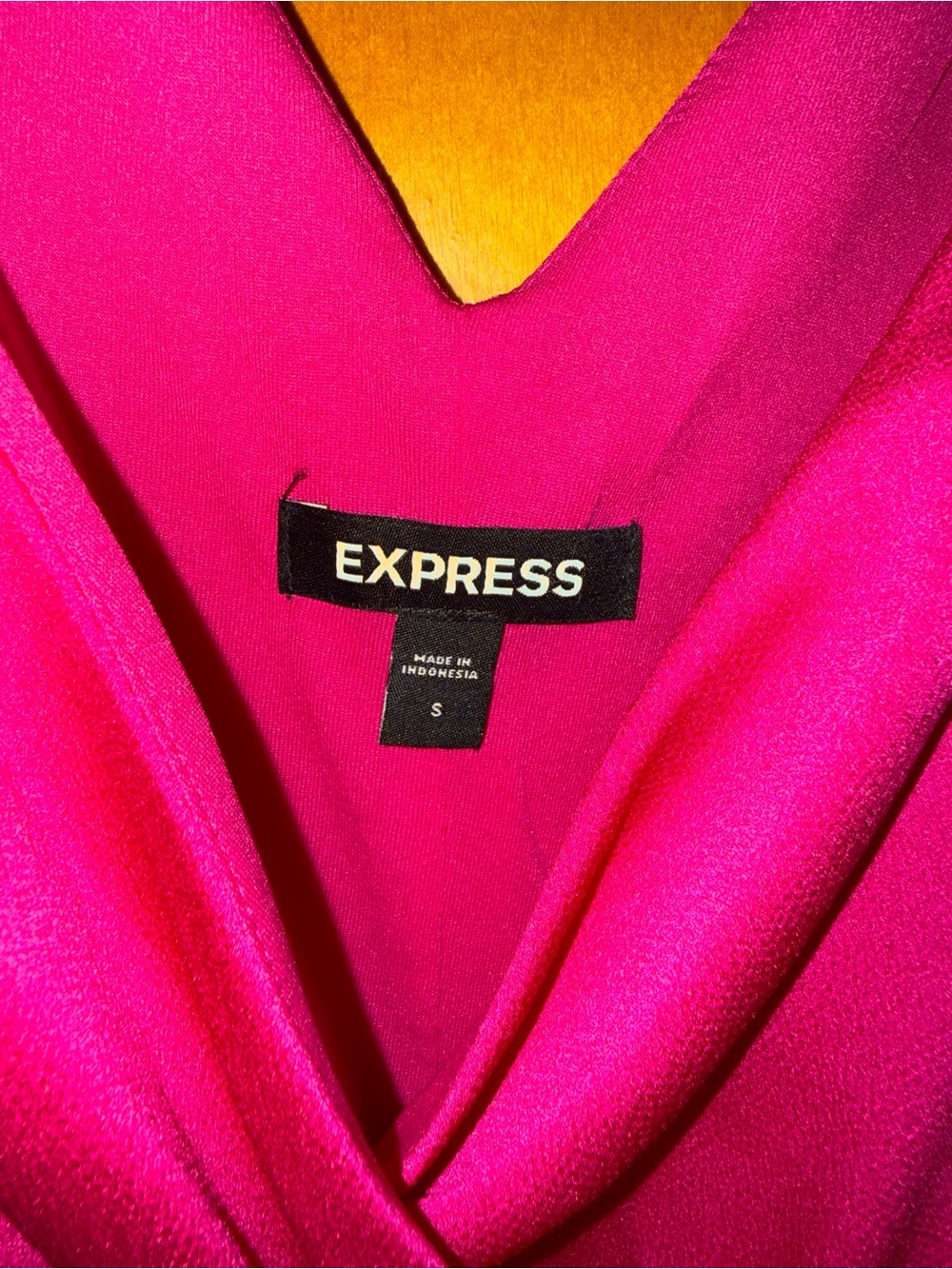 Express Fuchsia Ruffle Wrap Mini Dress - Picture 3 of 3